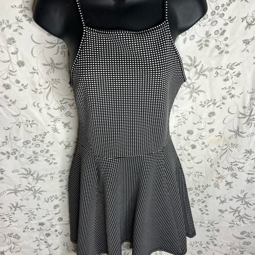 H&M Black and White Patterned Mini Dress